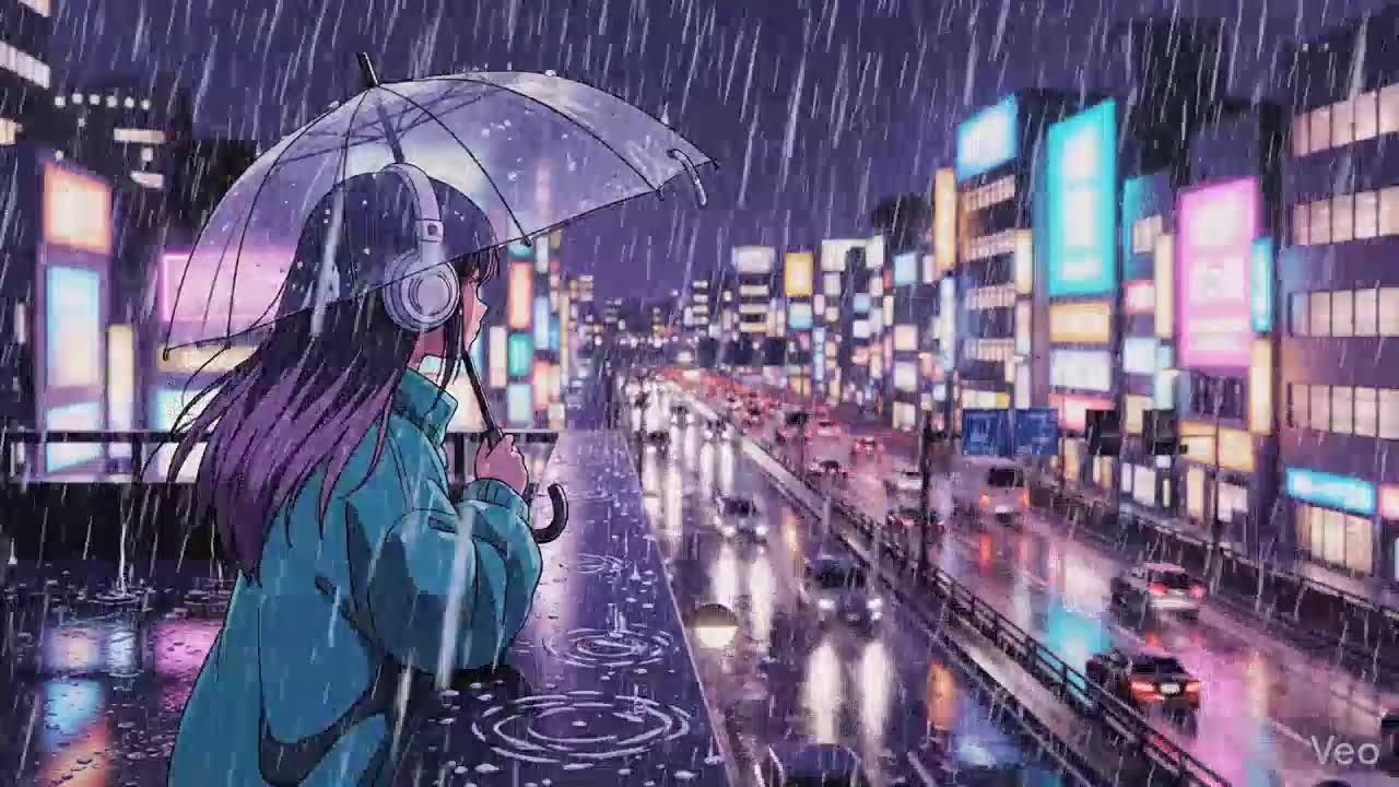 🌙 Late Night Study Music | 🎧 Lofi Hip Hop for Focus, Sleep & Calm | Rain Stream | The Japanese Town