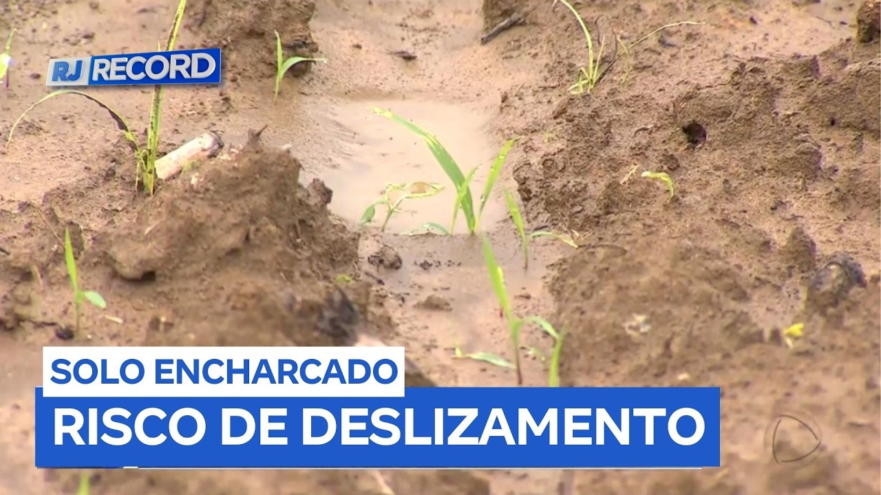 Solo encharcado aumenta risco de deslizamentos no interior do Rio