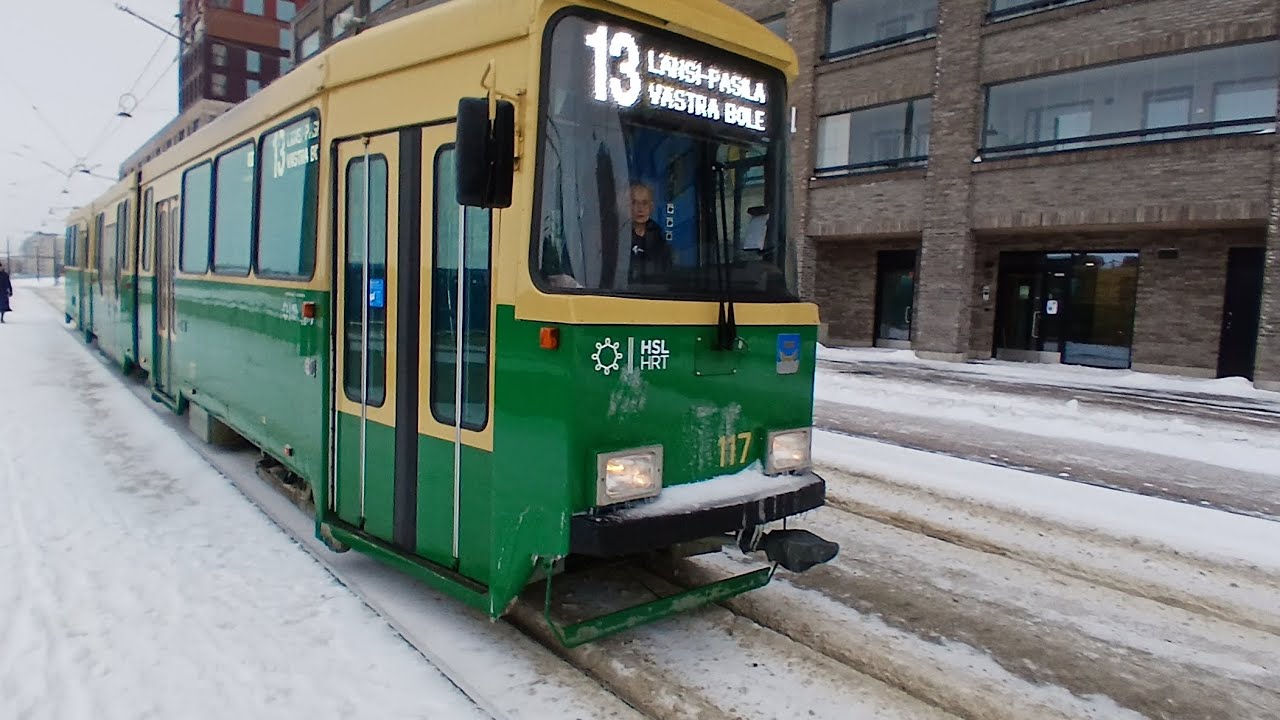Valmet-Strömberg MLNRV1 (KLOY 117) Linjalla 13 Länsi-Pasila-Nihti-Länsi-Pasila!