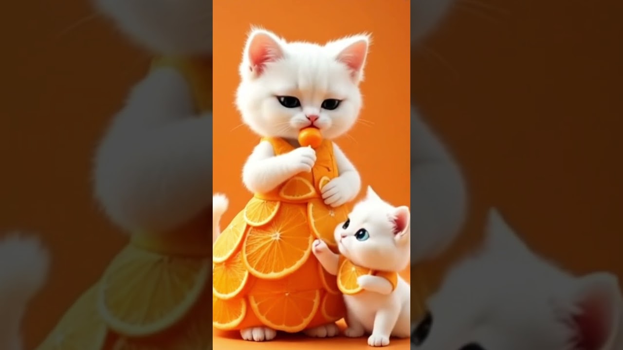 mamma and baby eating orange loli ❤️#trending #cat #motherandbaby