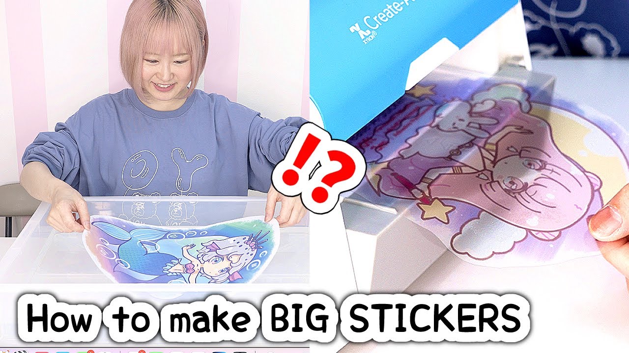 How I make BIG TRANSPARENT STICKERS using water!? Cricut, cut and print and more