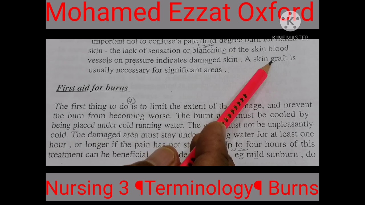 الثالث تمريض¶ترمنولوجي ¶الوحدة 7¶الحروق. Nursing 3 ¶Terminology ¶Burns.