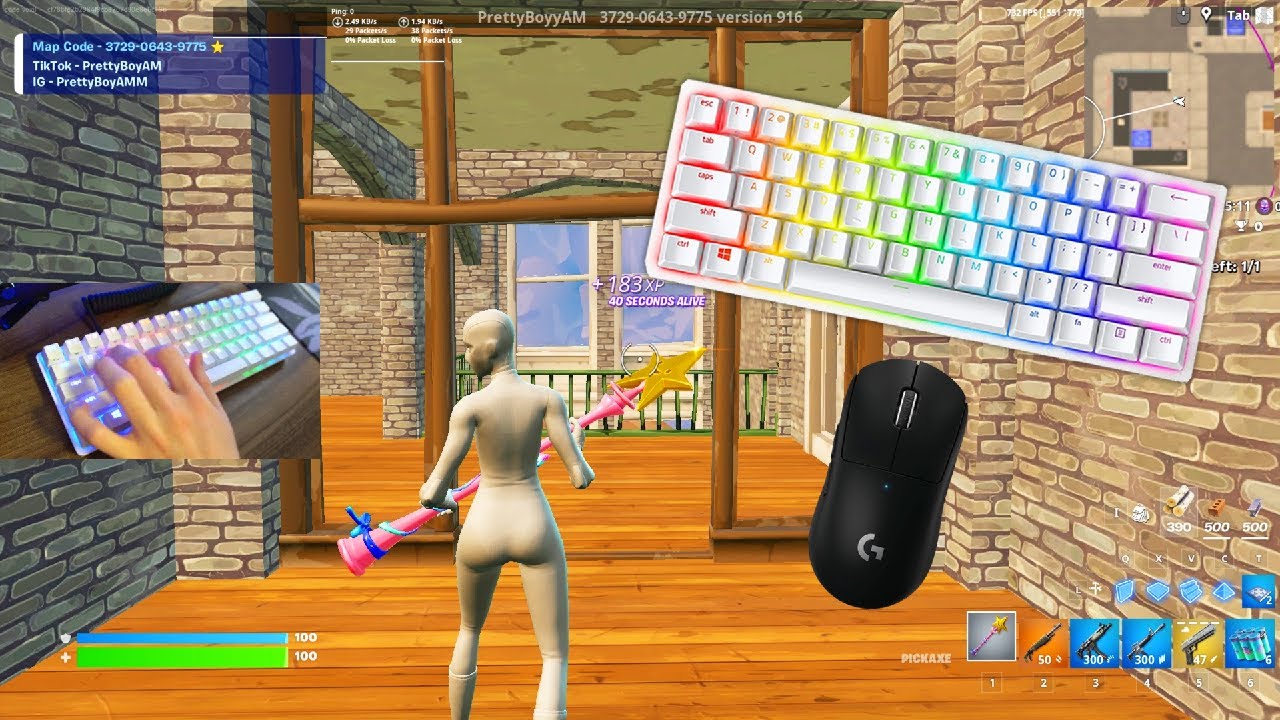 Razer Huntsman Mini Keyboard + Mouse Sounds ASMR Fortnite Gameplay