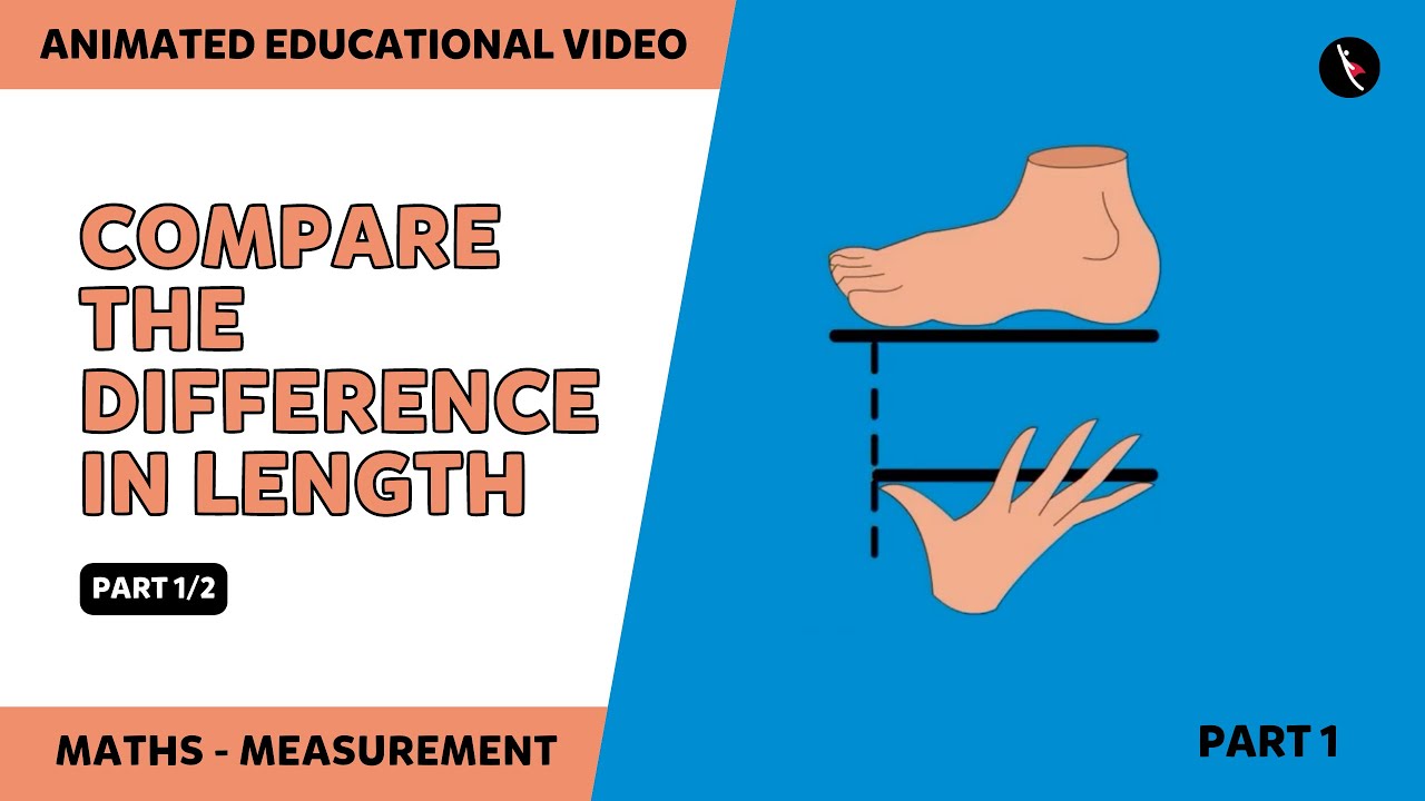 Compare the difference - Measuring Length - Non Standard Units | Hand Span | Foot Span | 1/2