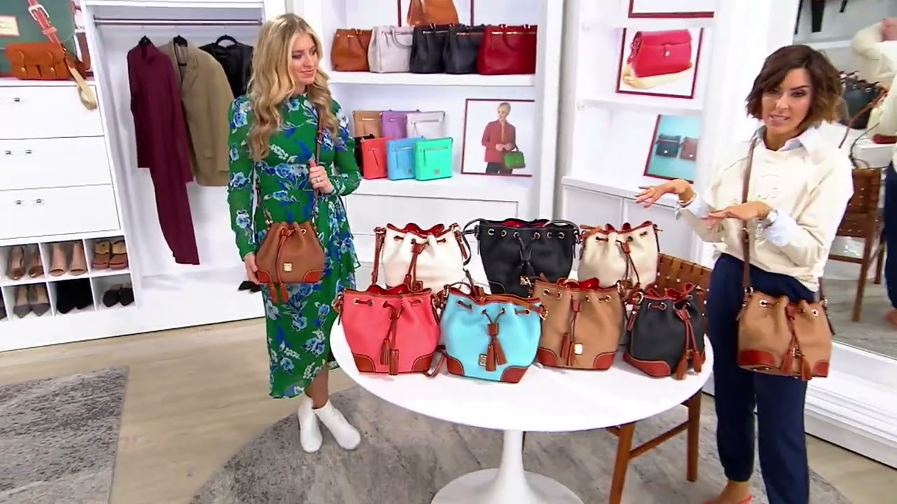 Dooney & Bourke Pebble Leather Crossbody Drawstring on QVC