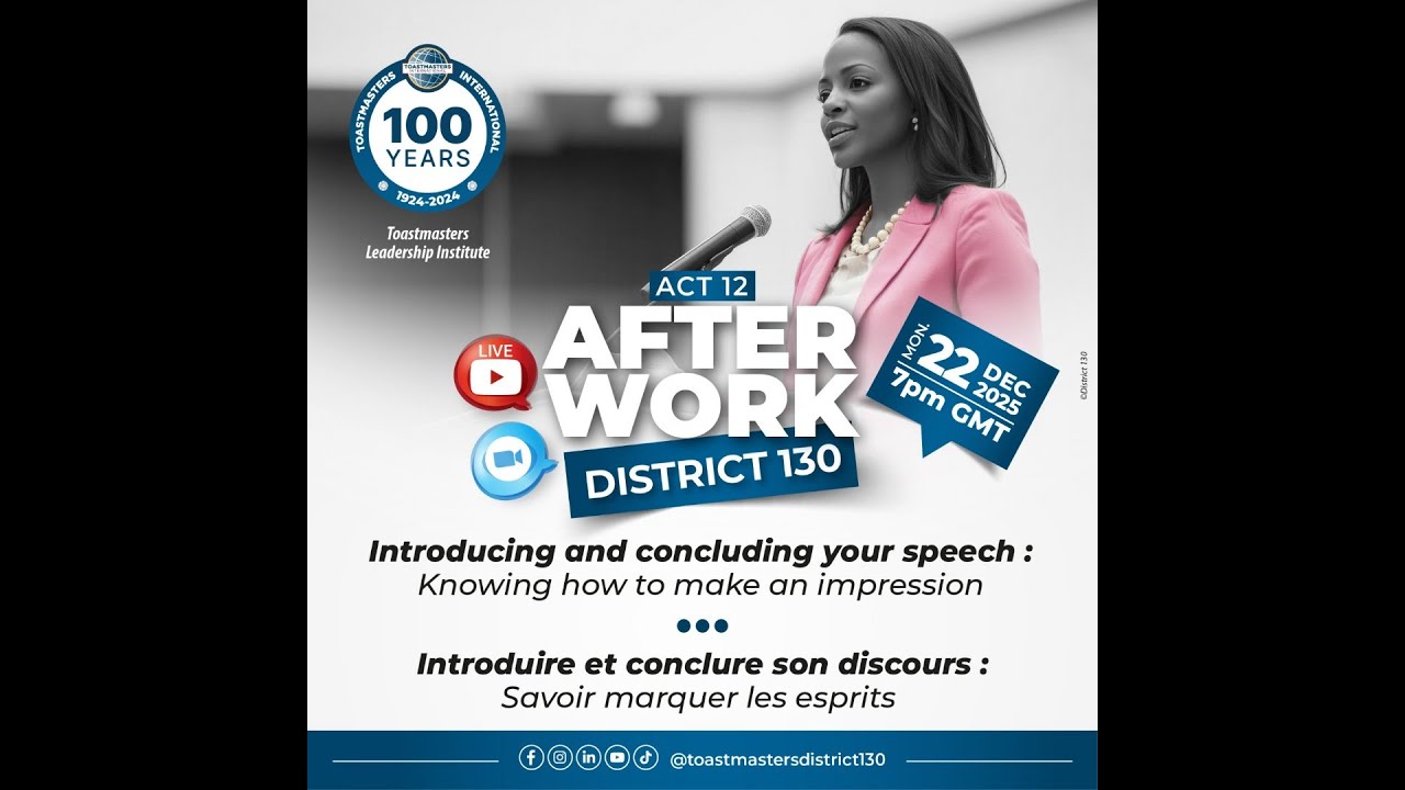 D130 AFTERWORK INTRODUCING AND CONCLUDING YOUR SPEECH