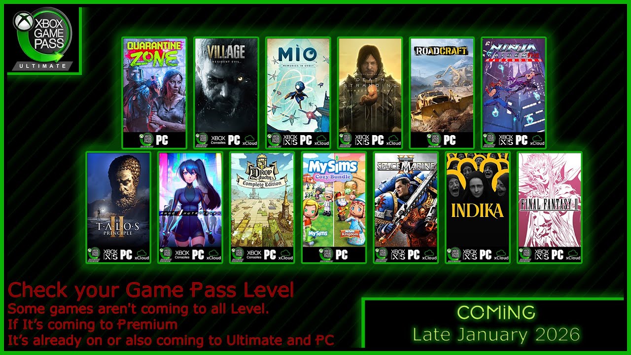Выйдет в Xbox Game Pass в конце января 2026 года.