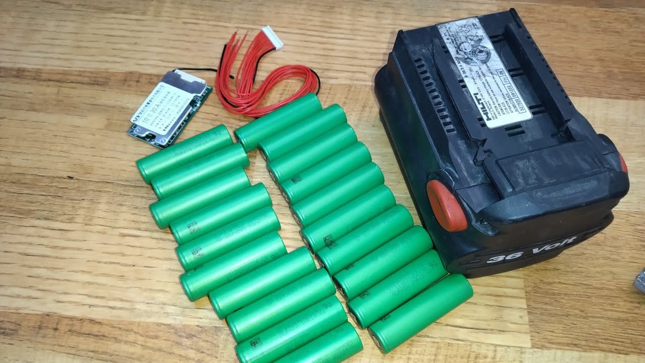 Hilti te 6-a 36v battery upgrade nimh to lithium 5AH 18650 + bms 30A