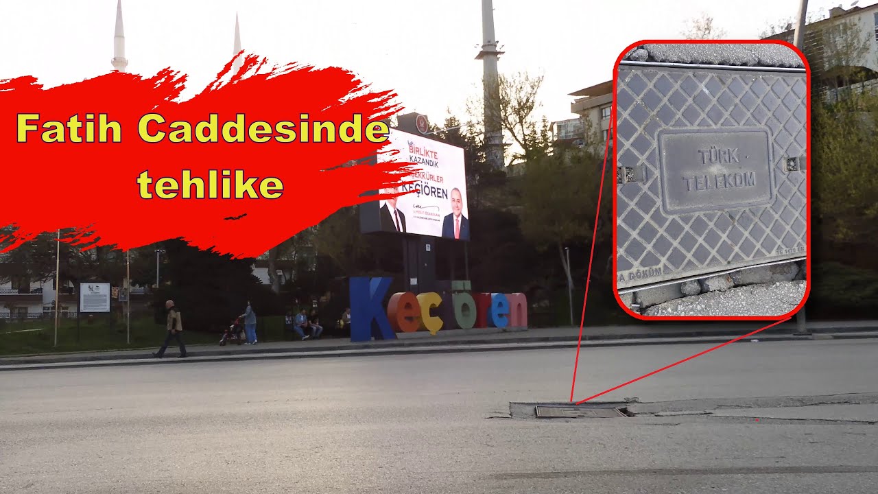 Fatih Caddesinde tehlike saçan kapak (07.04.2024)