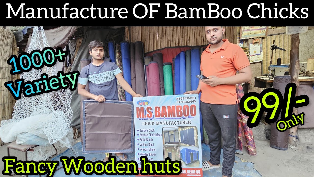 Manufacture OF BamBoo Chicks Blinds || Wooden Huts Windows Blind Desgins || WaterProof Curtains