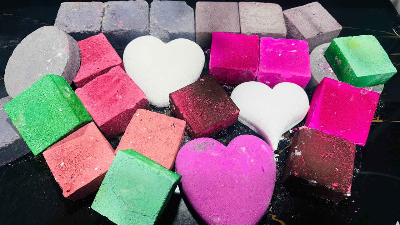 Variety Texture Dusty Dyed Chalk ASMR Crush | Oddly Satisfying ASMR 