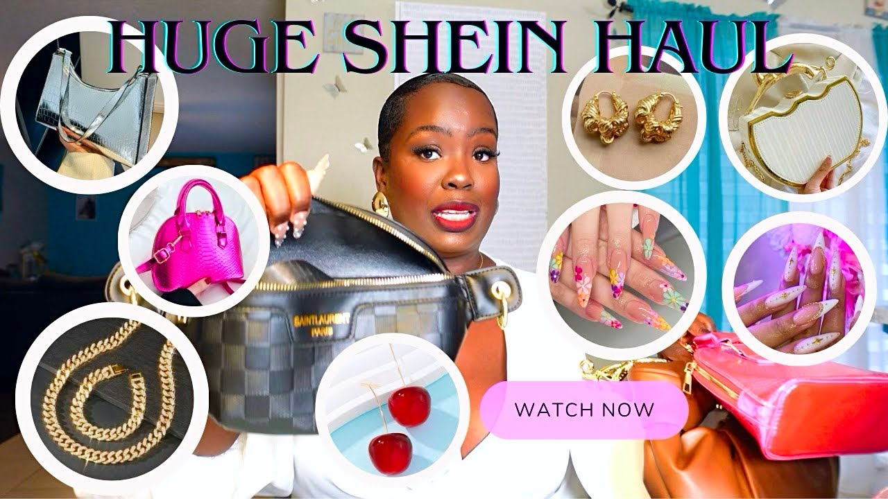 HUGE SHEIN ACCESSORIES HAUL | 40+ Items Luxury INSPIRED Purses, Jewelry, and Press on Nails ￼