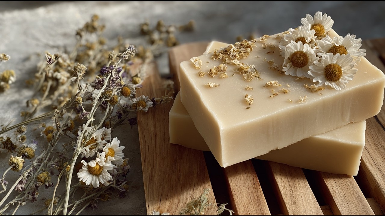 Making Calming Chamomile Soap 🌼 Natural & Herbal DIY