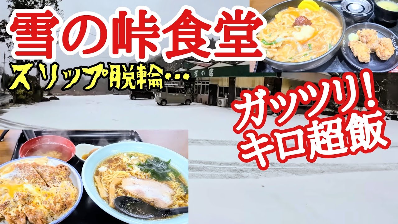 【長距離トラック】雪の峠食堂が最高過ぎる！あの運転手アカンわ…キロ超ニンニクあんかけ飯！【杉の屋、長野県長和町】【伝説のすた丼屋】【Japanese food】