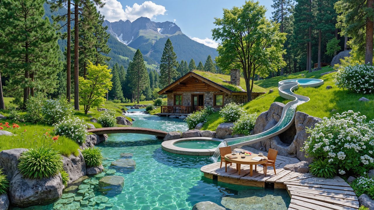 🍃Tranquil Forest River Caf&eacute; | Gentle Jazz Music & Nature Therapy Vibes for Stress Relief & Focus