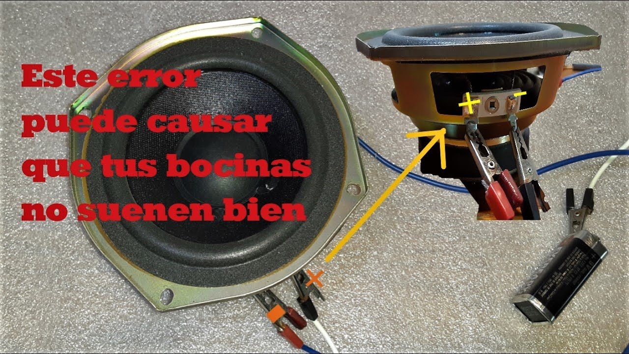 Como encontrar la polaridad (+ -) de una bocina.