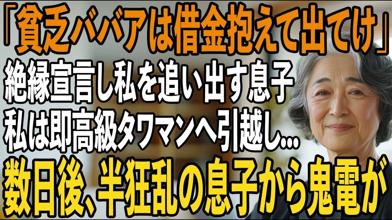 夫が借金を残し他界した途端、私に絶縁宣言をする息子夫婦。娘「お母さん、狭いけどうちに来て！」私「なら私のタワマンで暮らしましょう」→息子夫婦「どういうこと？」【シニアライフ】【60代以上の方へ】