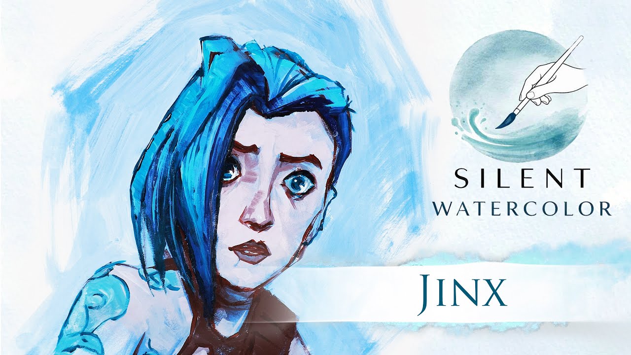 Watercolor Painting of Jinx (Arcane) | No Talking