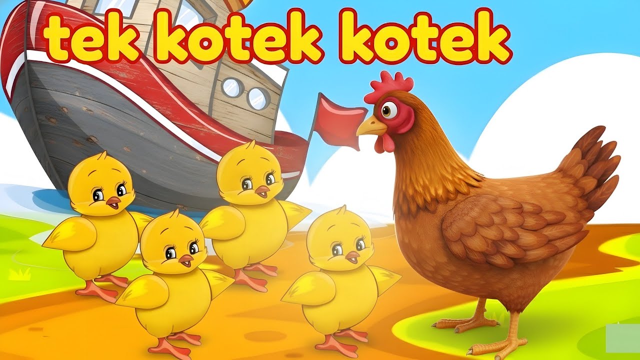 Tek kotek kotek | lagu anak anak populler ~ animasi ayam dan anak ayam lucu