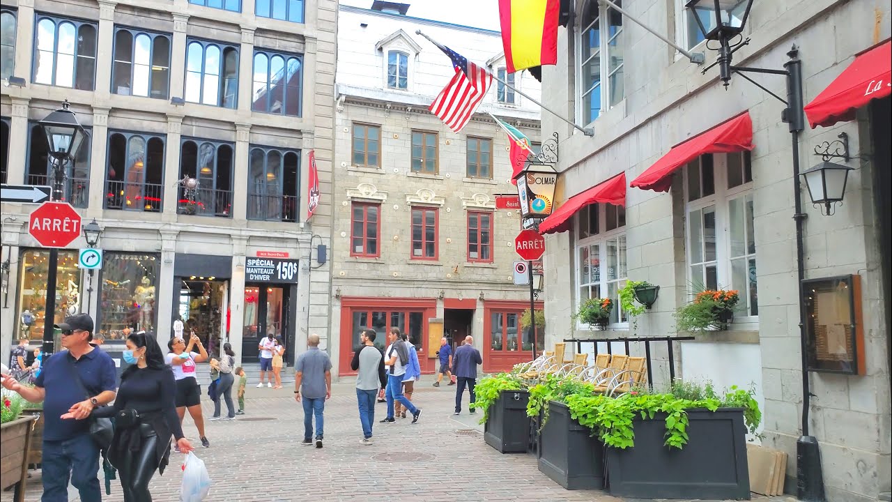 Virtual Walk Tour in Old Montreal - Lively Streets Summer 2021
