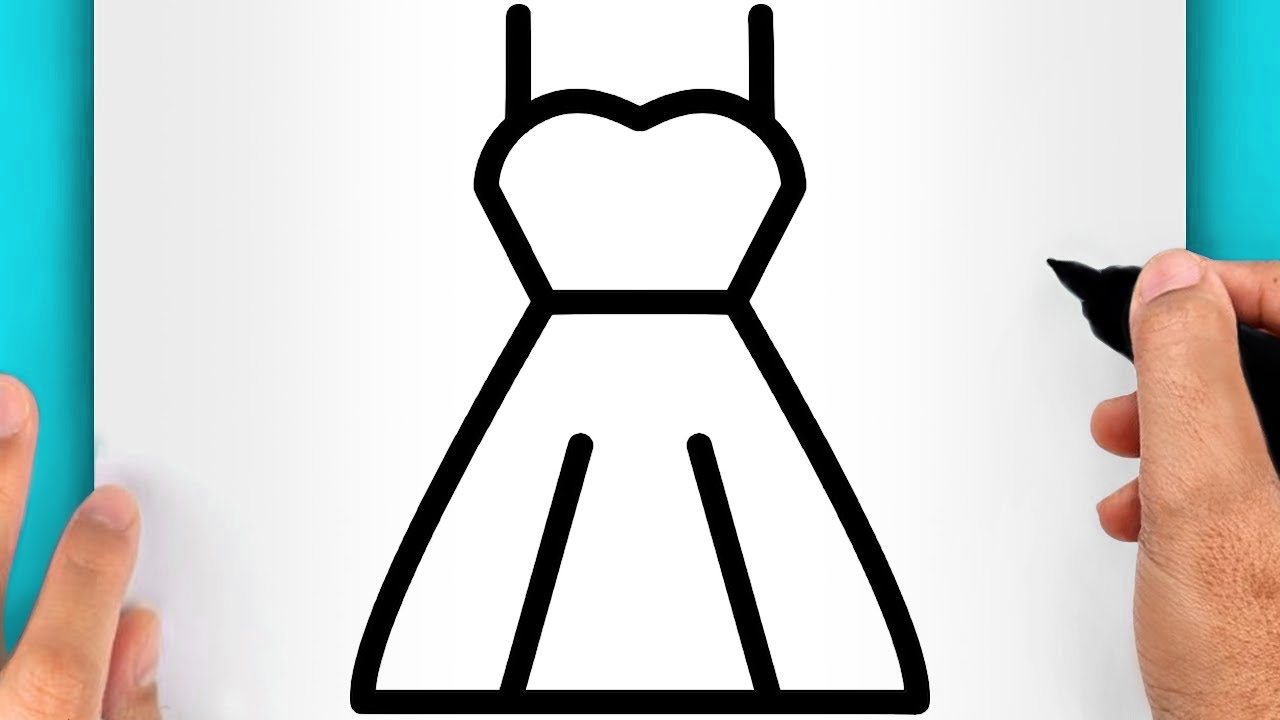 DISEGNI FACILI DA FARE | COME DISEGNARE UN VESTITO DI MODA FACILE (VIDEO DI DISEGNI)