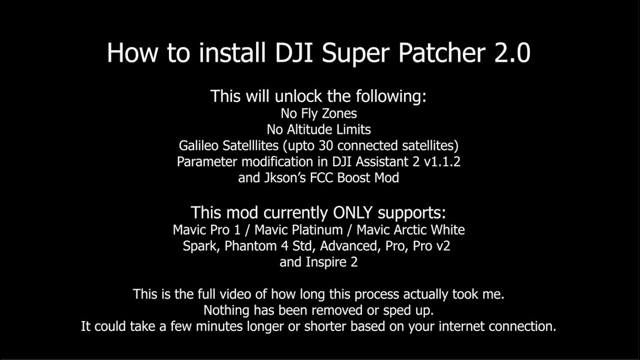 How to use DJI Super Patcher 2.0. Unlock NFZ, Altitude, FCC, etc - Full-length version.