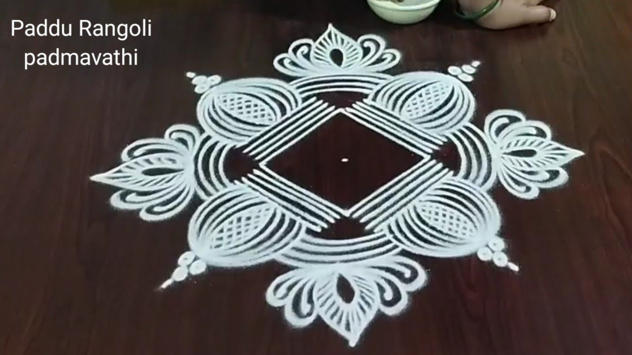 Easy Rangoli Designs 🌻 Simple Geethala Muggulu 🌻 Traditional Padi Kolam 🌻 Paddu Rangoli 
