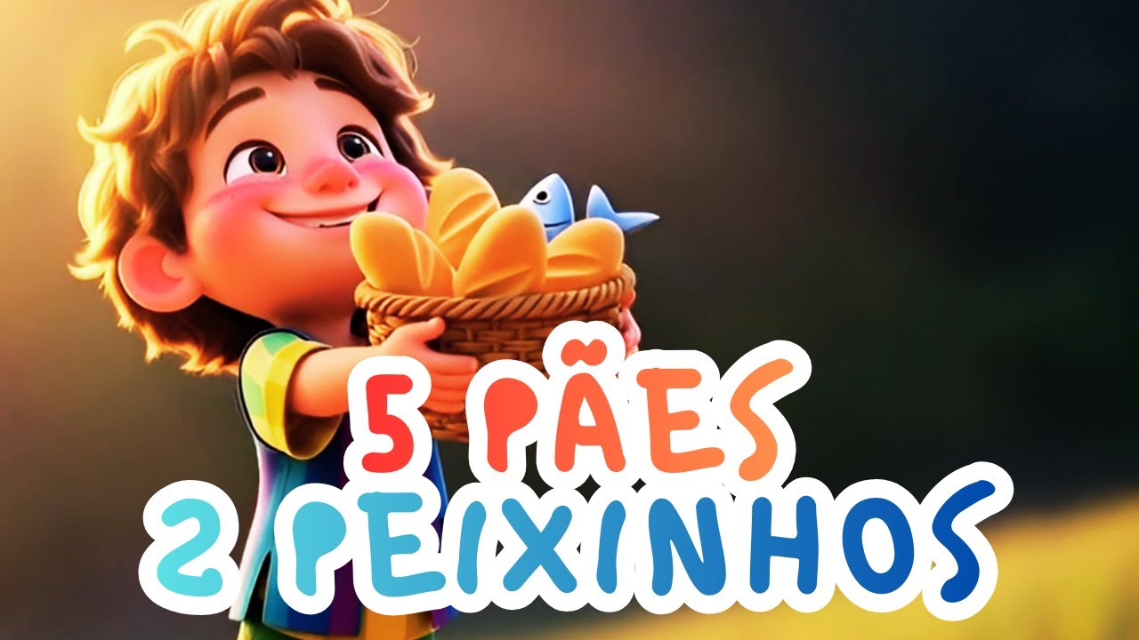 O Milagre da Multiplicação 🍞🐟Cinco pães e dois peixinhos| Música Bíblica Infantil |Milagres de Jesus