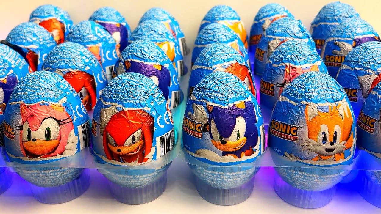 ASMR No talking BLUE Unboxing - Sonic the Hedgehog Chocolate Eggs #supriseeggs