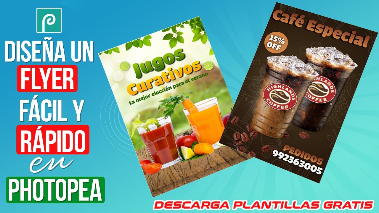 Cómo CREAR un Flyer Publicitario en Photopea Fácil y Gratis | Plantilla GRATIS