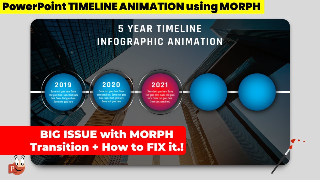 113.PowerPoint Morph Transition with Moving TimeLine Animation | Storyline Timeline | PPTX