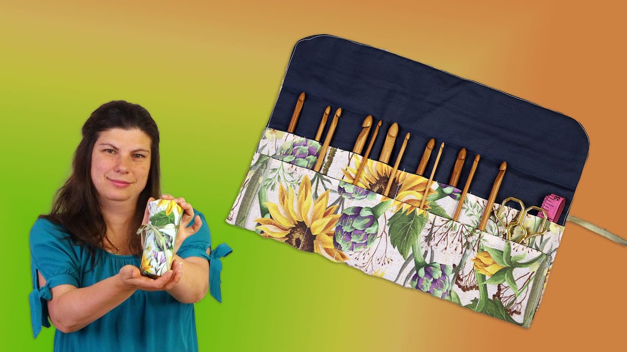 DIY Crochet Hook Roll in 30 minutes // Easy Crochet Hooks Case with Handy Sewing Pattern