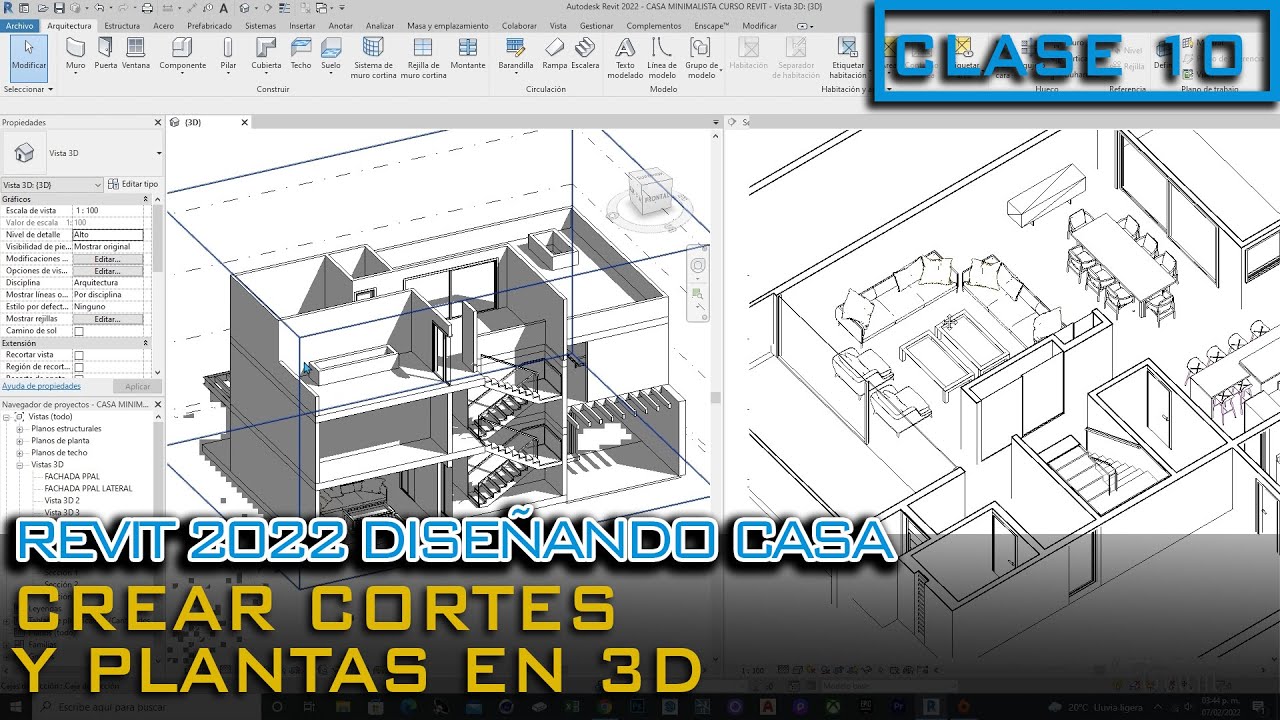 CREAR CORTES Y PLANTAS 3D EN REVIT 2022