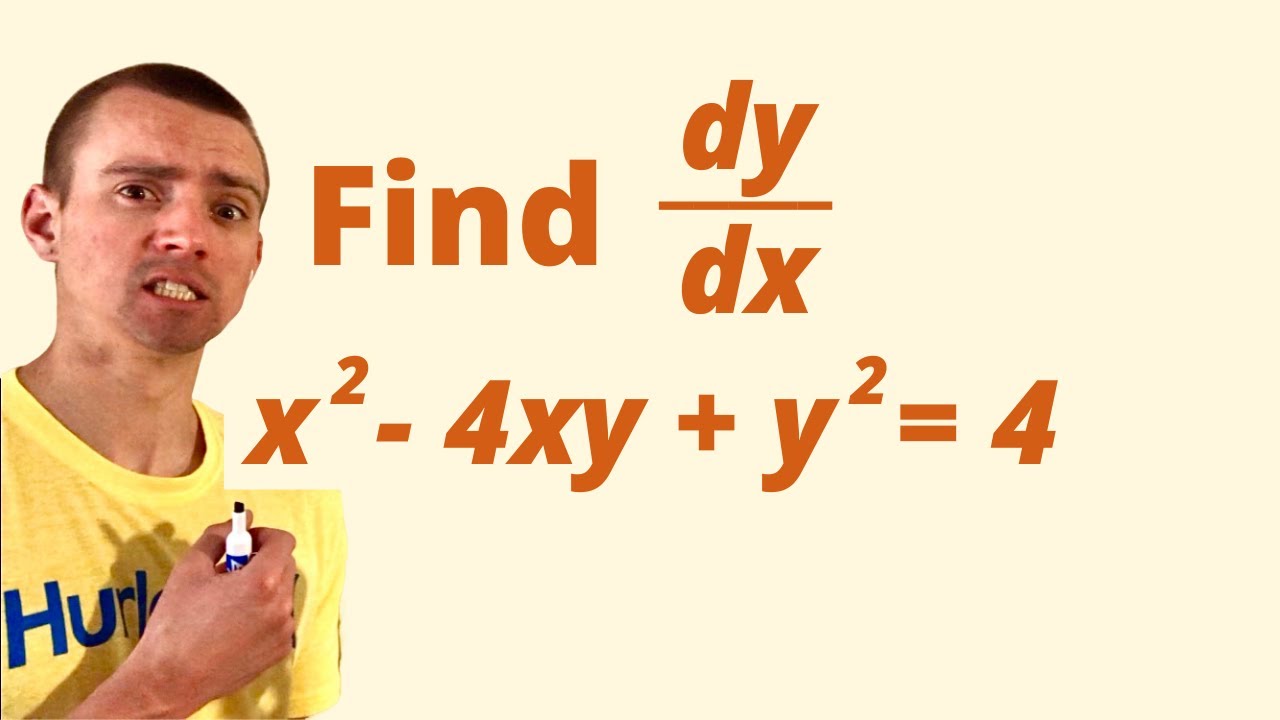 Найти dy/dx неявным дифференцированием | x^2 - 4xy + y^2 = 4