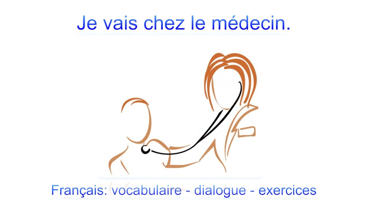 Je vais chez le médecin, Français, Vocabulaire, Dialogue, Exercices, A1, DELF, DALF, FLE,