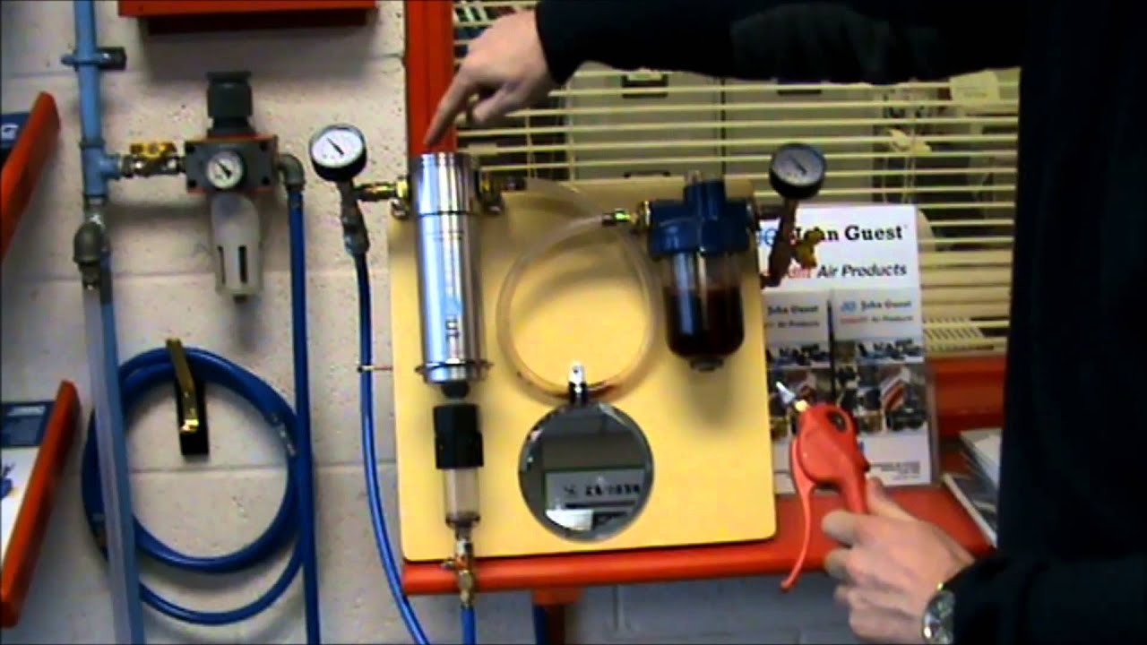 PCL Dropout Water Separator Filter Demonstration - compressed air water removal system