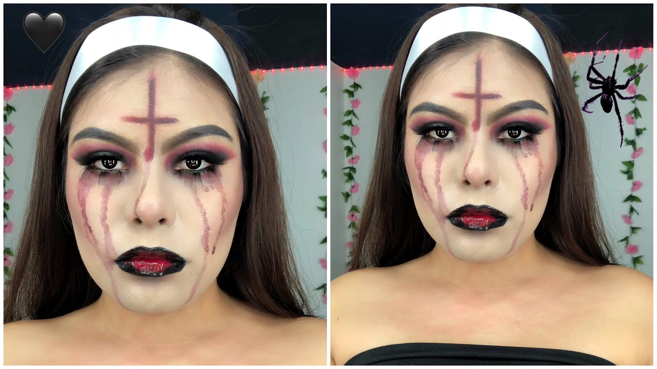 MAQUILLAJE DE MONJA PARA HALLOWEEN | MAQUILLAJE PARA HALLOWEEN 2021 | S4NGRE F4LSA | LA MONJA