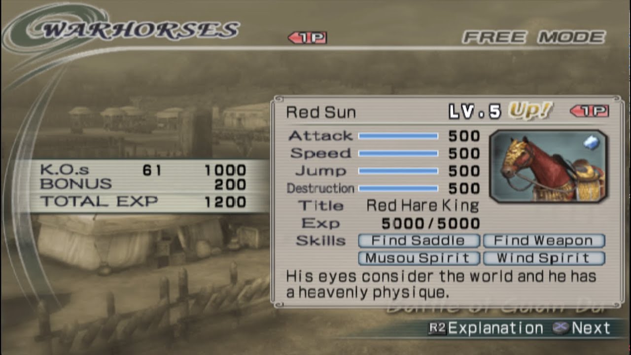 TAMAT! CARA MENDAPATKAN KUDA RAJA LUBU RED HARE KING DAN LEVELING DI DYNASTY WARRIORS 6 PS2 ?!!