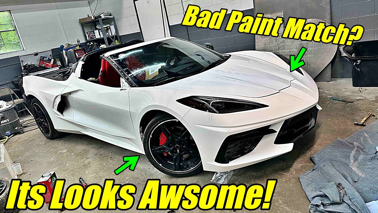 Putting The 2022 Corvette C8 Back together!We Have To Repaint The Hood!!!