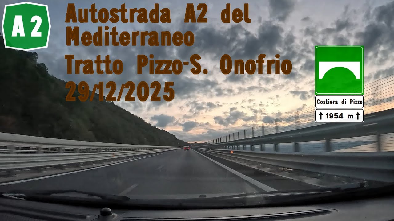 Autostrada A2 tratto Pizzo-S. Onofrio 29/12/2025