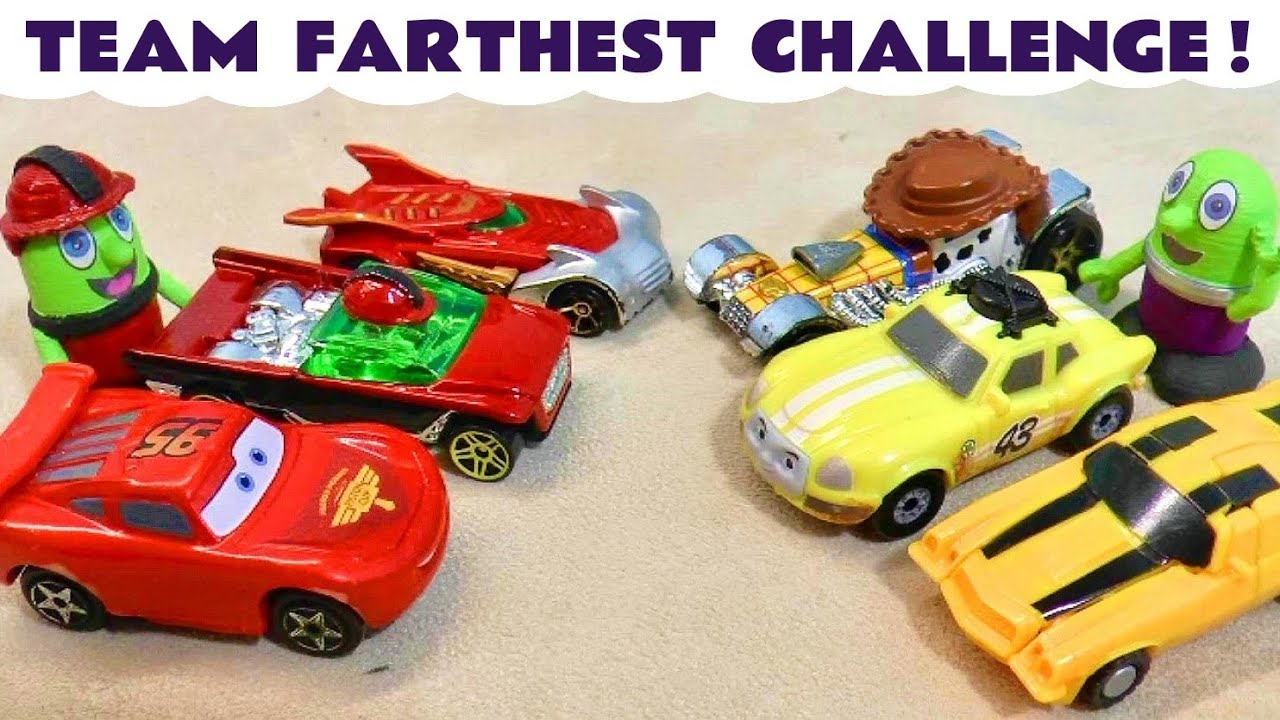Cars Colors Teamwork Challenge With McQueen And The Funlings