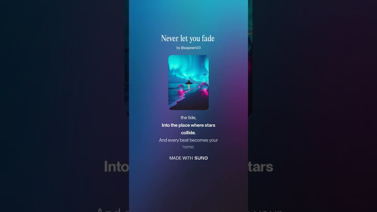 Never let you fade