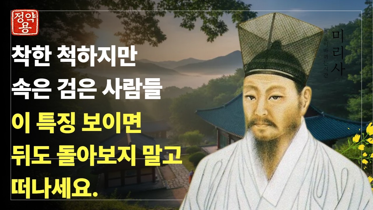 [정약용 마음수련 #2] 가짜 착함에 속지 마세요, 정약용이 알려주는 진짜 나쁜 사람의 특징