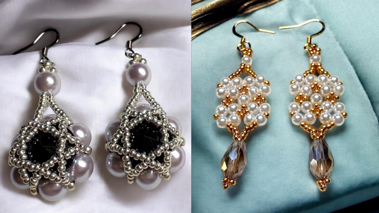 Pearl Beaded Earrings Tutorial