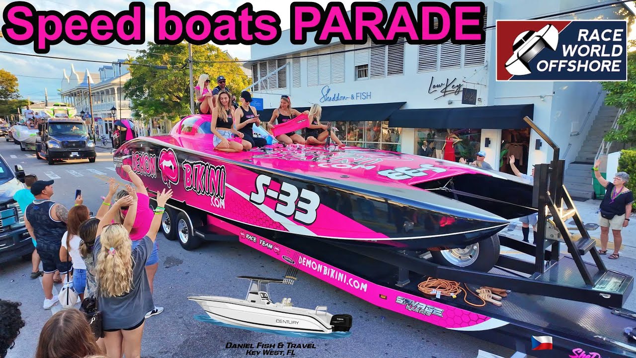 ПАРАД скоростных лодок 🚤 лодки 👙девушки 💵 деньги 🤑 Race World Offshore Key West 2025