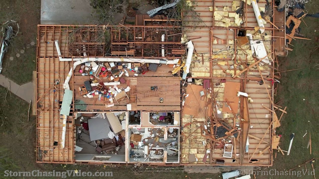 Lockett, TX Drone Tornado Aftermath Showing Extensive Damage - 5/5/2022