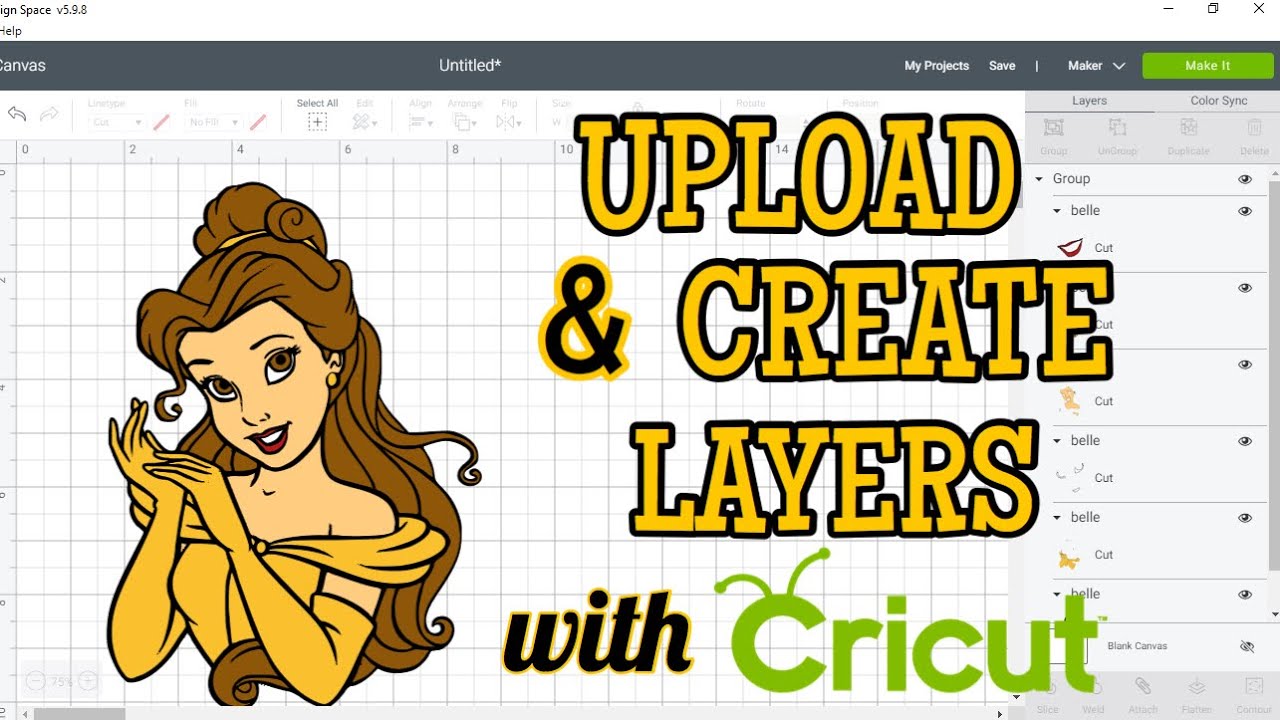 Uploading and layering  an image in Cricut Design Space // CONTOUR tool