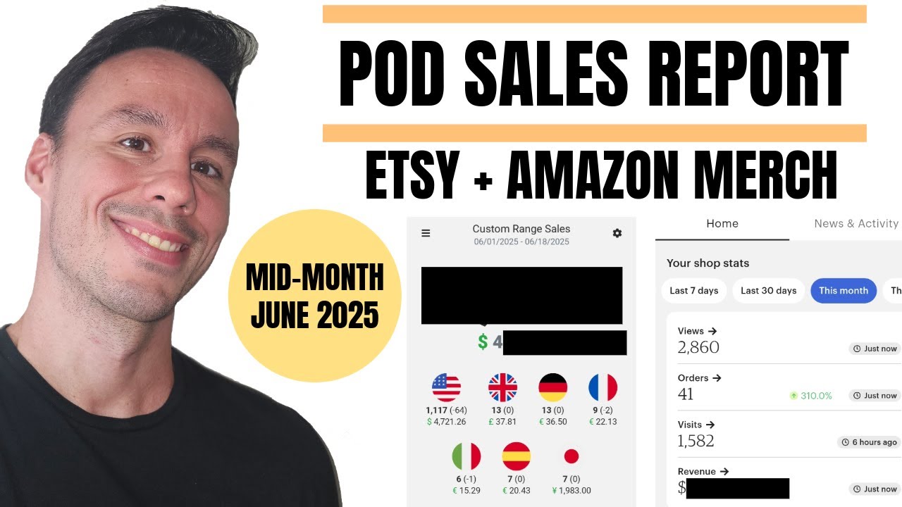 Print On Demand Sales Report June 2025 - Ive Made This Much So Far (Amazon Merch on Demand + Etsy)