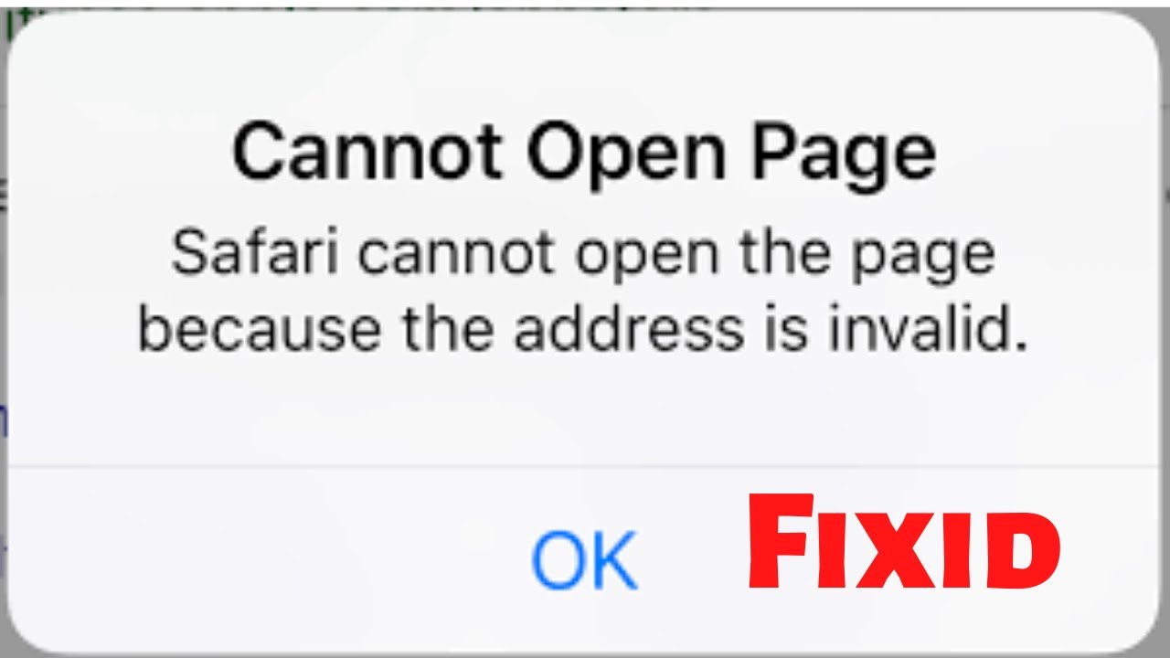 Safari Cannot Open the Page Because the address is invalid | iPhone iPad