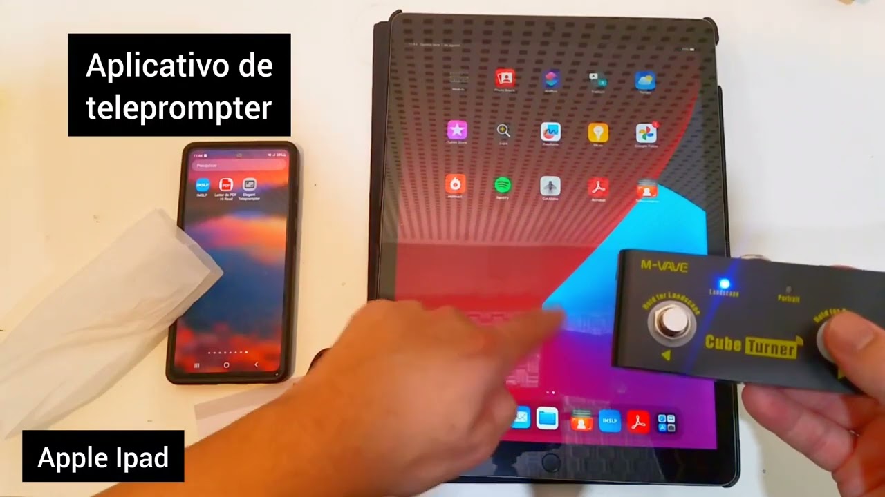 Pedal Virador/Passador de Páginas Bluetooth Partituras Cifras PDFs Teleprompter